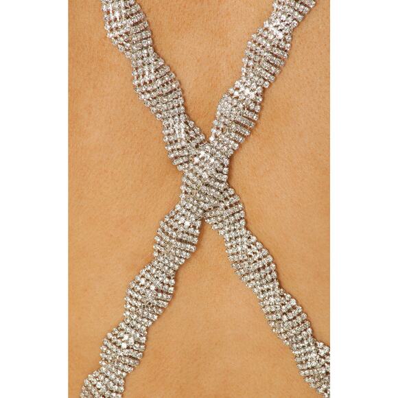 L'AGENCE Saint Crystal Strap Gown New - Picture 5 of 14